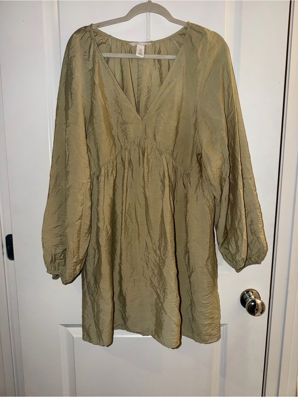 H&M Olive Green V-Neck Babydoll Tunic
